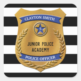 Adesivo Quadrado Partido de Polícia Personalizado