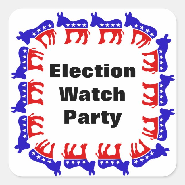 Adesivo Quadrado Partido Democrata do Observatório Eleitoral (Frente)