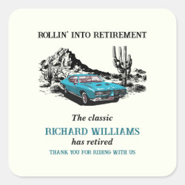 Adesivo Quadrado Partido do Deserto do Carro vintage de Viagem de R