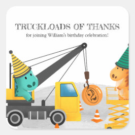 Adesivo Quadrado Partido do segundo aniversário de Construção, Tema