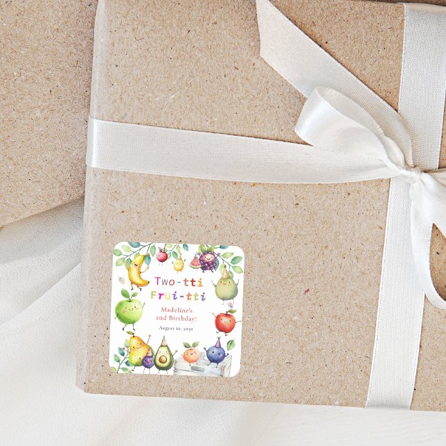 Adesivo Quadrado Partido Fruta de Duas Tti Frutti Dançar (Criador carregado)