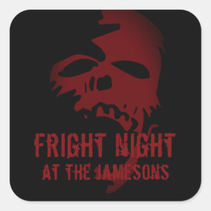 Adesivo Quadrado Partido Halloween Favorece Gótico Vermelho Assusta