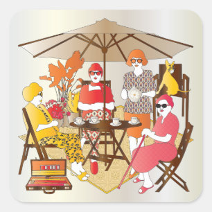 Adesivo Quadrado Partido Mah Jongg Tea