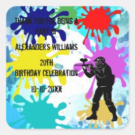 Adesivo Quadrado Partido Paintball