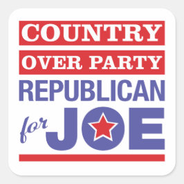 Adesivo Quadrado Partido pelo País / Republicano para Joe Biden