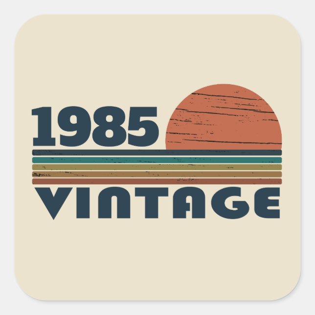 Adesivo Quadrado Partido Personalizado do aniversário de 40 anos de (Frente)