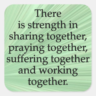 Adesivo Quadrado Partilha, Praying, e trabalhar junto