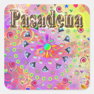 Adesivo Quadrado Pasadena Lucky Ouro Sticker