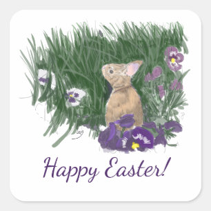 Adesivo Quadrado Páscoa Bonita Deseja Cartões de natal