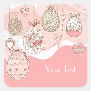 Adesivo Quadrado Páscoa doce da elegância