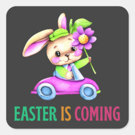 Adesivo Quadrado Páscoa está chegando - Feriado de Ovo