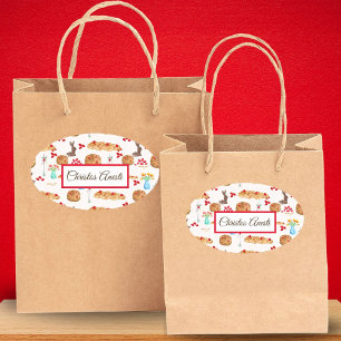 Adesivo Quadrado Páscoa grega de aquarela Christos Anesti