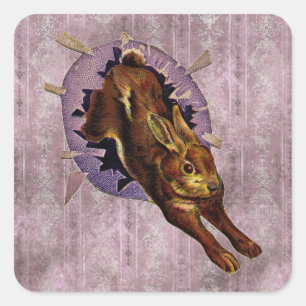 Adesivo Quadrado Páscoa Vintage