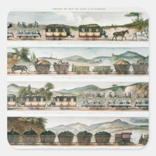 Adesivo Quadrado Passageiros e mercadorias na primeira linha france