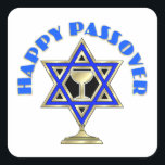 Adesivo Quadrado Passagem feliz<br><div class="desc">Ofertas de Tema Judaico Personalizado e Roupa para Famílias e Amigos de Feriado</div>