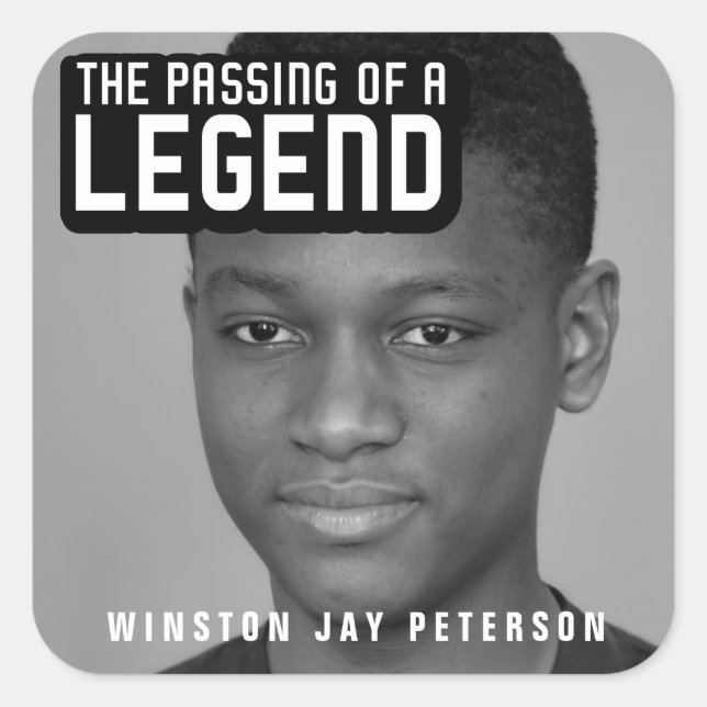 Adesivo Quadrado Passagem funerária de uma lenda mono-texto moderno (Frente)