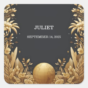 Adesivo Quadrado Passaporte de Aventura Cartão de Embarque Chá de N