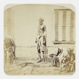 Adesivo Quadrado Pássaro-Coletores, baixa casta Hindus em Deli, 19