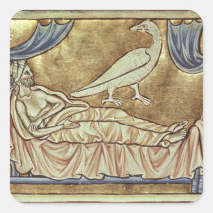 Adesivo Quadrado Pássaro de Caladrius, reputado para prever