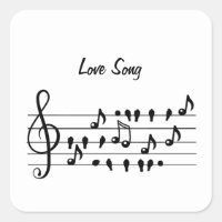 Pássaro de Canção de Amor Notas Preto Branco Arte