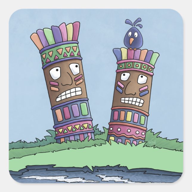 Adesivo Quadrado Pássaro Pássaro Quadrado (Frente)