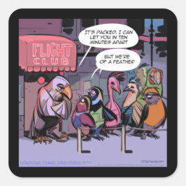 Adesivo Quadrado Pássaros Engraçados De Uma Pena