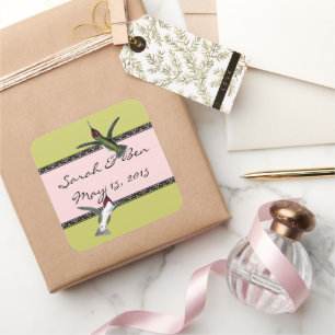 Adesivo Quadrado Pássaros Feiticeiros Grunge Corações com Asas