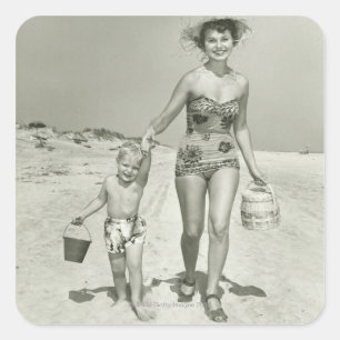 Adesivo Quadrado Passeio da mãe e do filho