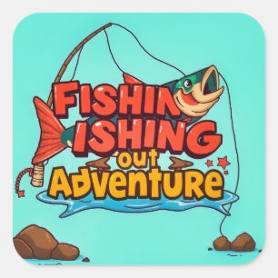 Adesivo Quadrado Passem A Linha: Uma Aventura De Pesca Aguarda