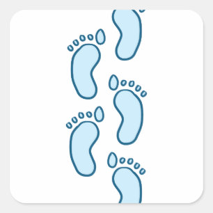 Adesivo Quadrado Passos do Pé do Bebê