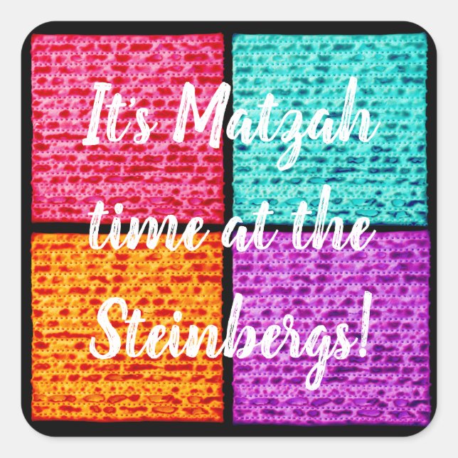 Adesivo Quadrado Passover Sticker Square Funny Matzahs (Frente)