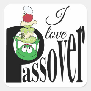 Adesivo Quadrado Passover Sticker Square "P is for Passover"