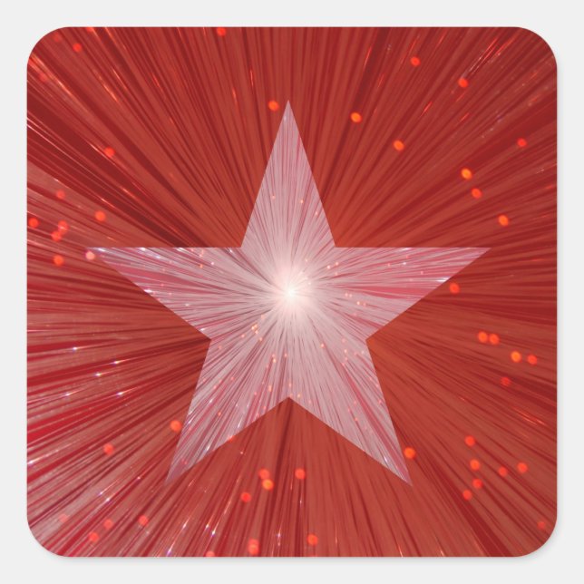 Adesivo Quadrado Pasta adesiva Red Star (Frente)