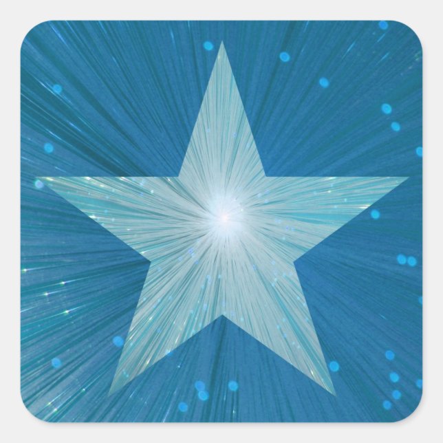 Adesivo Quadrado Pasta azul-estrela (Frente)