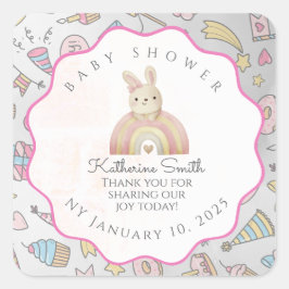 Adesivo Quadrado  Pastel Baby Stickers: Adorable Icons, Editable