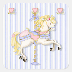 Adesivo Quadrado Pastel Carousel Pony