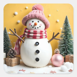Adesivo Quadrado Pastel Christmas - Stickers
