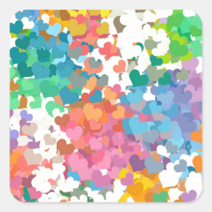 Adesivo Quadrado Pastel Confetti Hearts