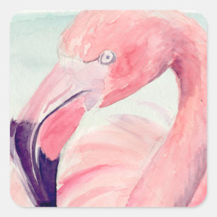 Adesivo Quadrado Pastel Flamingo