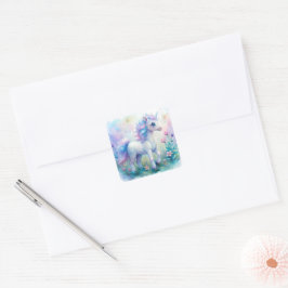 Adesivo Quadrado Pastel Magical Unicorn Sticker