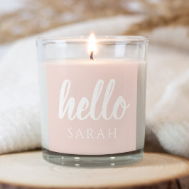 Adesivo Quadrado Pastel Mínimo Moderno, Rosa Alô E Seu Nome