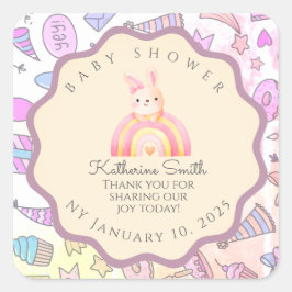 Adesivo Quadrado PASTEL Playful Icons Personal Touches babyshower