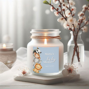 Adesivo Quadrado Pastel Tropical Chá de fraldas Selle Safari Animai