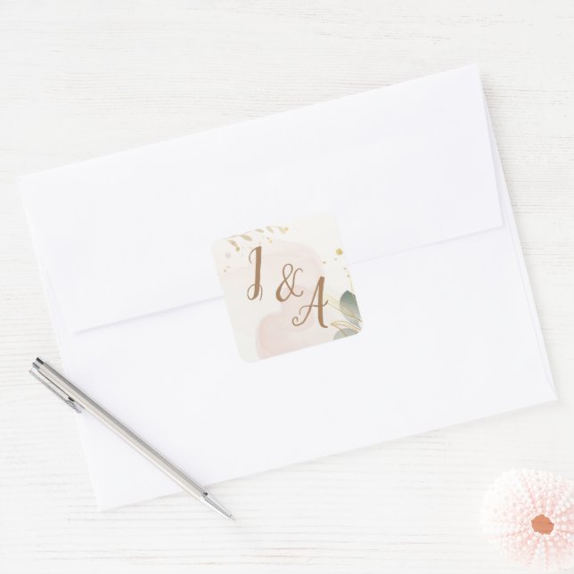 Adesivo Quadrado Pastel Watercolor (Envelope)
