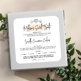 Adesivo Quadrado Pastel Watercolor - Home Bakery de Licenças Modern