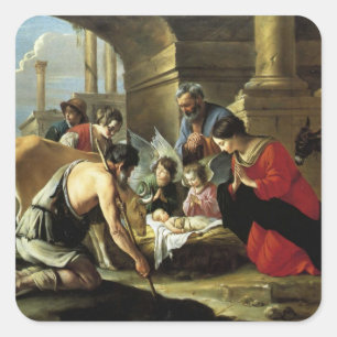 Adesivo Quadrado Pastores adoradores do século XVII