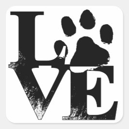 Adesivo Quadrado Pata Simples De Amor De Pet