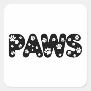 Adesivo Quadrado Patas de Cachorro Texto Personalizado