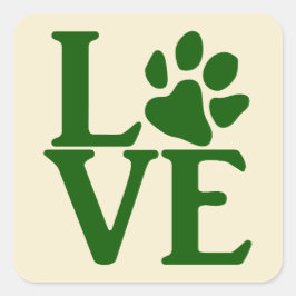 Adesivo Quadrado Patas de Natal Amor Clássico Verde