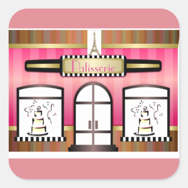 Adesivo Quadrado Patisserie Paris Eiffel Tower Sticker (Frente)